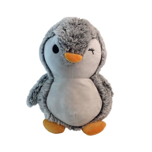 Ideal Toys Penguin Plush 14" Stuffed Animal Toy Frosted Fur Winking Eye - Picture 1 of 6